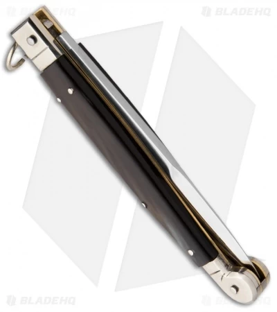 AGA Campolin 9" Sicilian Ring Pull Automatic Knife Stag Horn (4.1" Satin) - Image 2