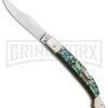AGA Campolin Sahara Abalone Italian Stiletto Automatic Knife - Mirror Plain