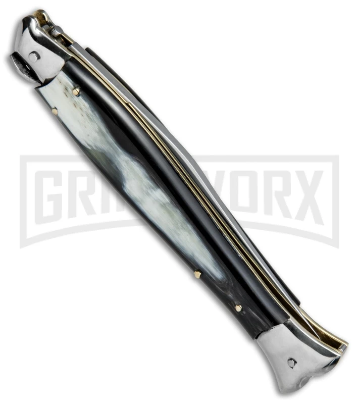 AGA Campolin 10" Brazil Horn Fishtail Picklock Automatic Knife - Polish Plain - Image 3