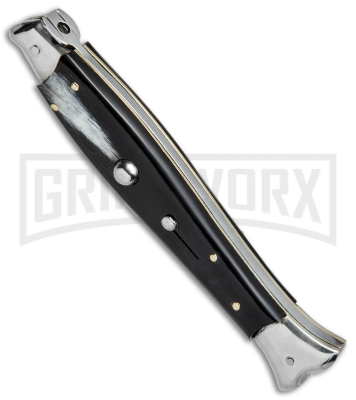 AGA Campolin 10" Brazil Horn Fishtail Picklock Automatic Knife - Polish Plain - Image 2