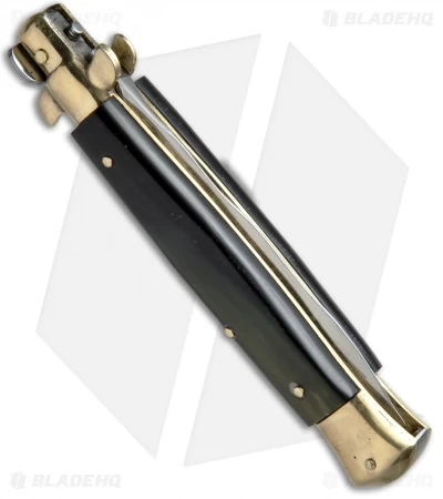 AGA Campolin 10" Italian Stiletto Automatic Brass/Brazilian (4.5" Satin Kris) - Image 3