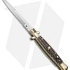 AGA Campolin 10" Italian Stiletto Picklock Automatic Brass/Stag (4.5" Bayonet)