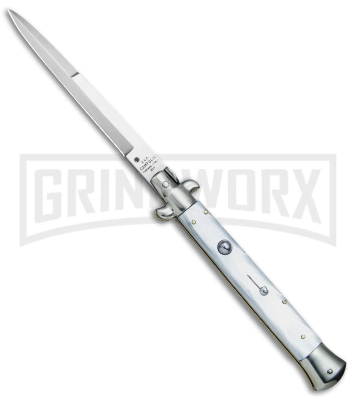 AGA Campolin 11" 2017 Italian Picklock Pearlex Automatic Knife - Bayonet