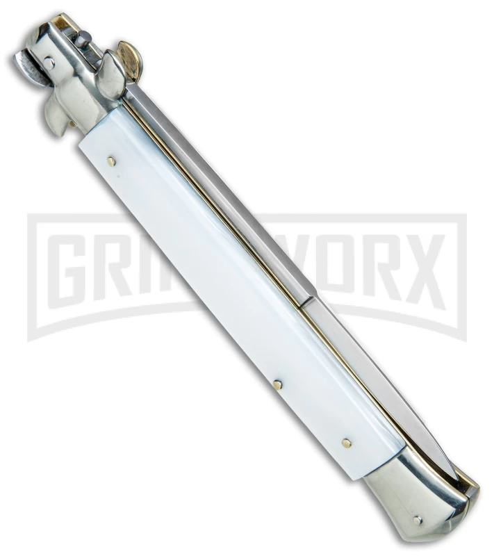 AGA Campolin 11" 2017 Italian Picklock Pearlex Automatic Knife - Bayonet - Image 3