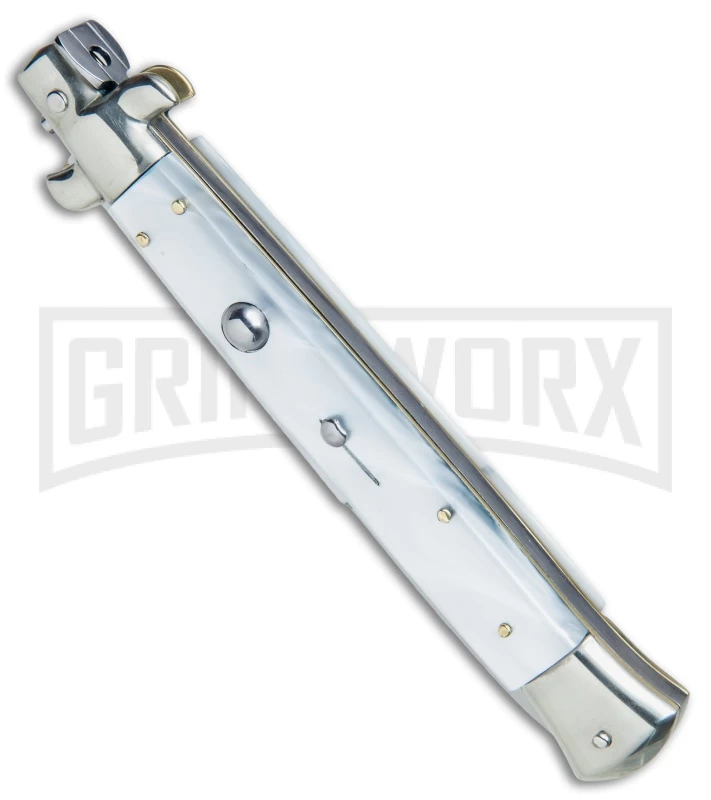 AGA Campolin 11" 2017 Italian Picklock Pearlex Automatic Knife - Bayonet - Image 2