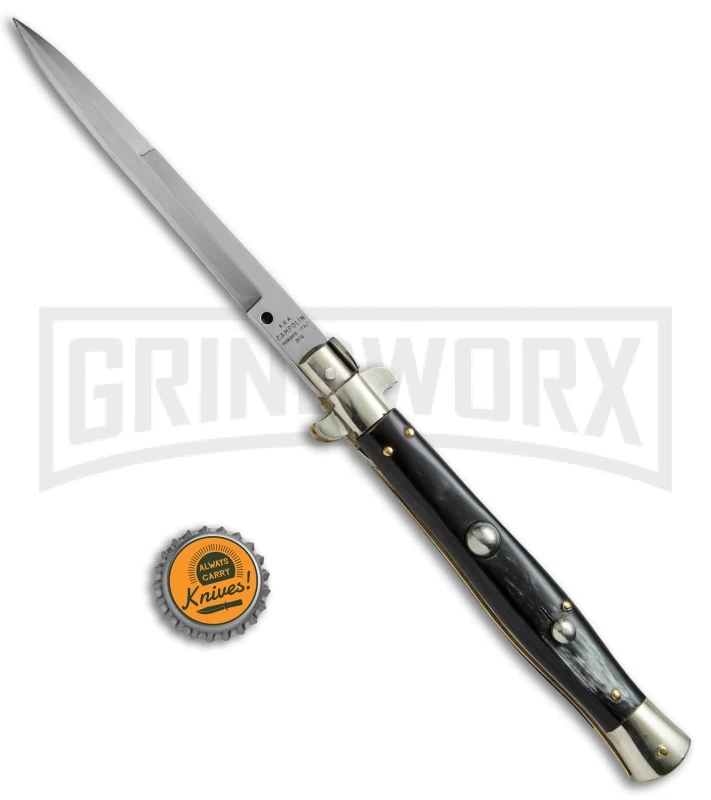 AGA Campolin 11" Italian Picklock Dark Horn Automatic Knife - Bayonet 2016 - Image 5