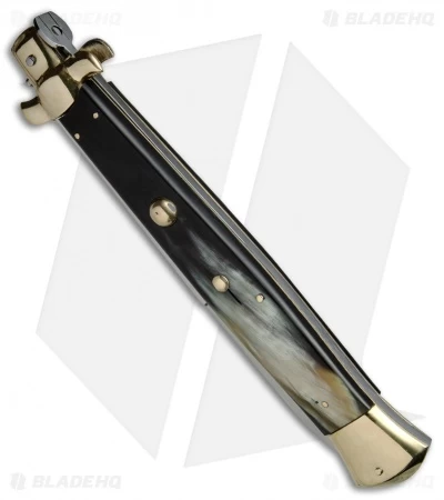 AGA Campolin 18" Italian Stiletto Knife Brazilian Horn/Brass (8" Satin Bayonet) - Image 2