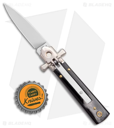 AGA Campolin 6" Dominus Leverlock Automatic Knife Horn (2.5" Satin) - Image 4