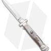 AGA Campolin 9" Maltese Cross Stiletto Automatic Knife Horn (4" Satin Bayo)