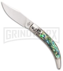 AGA Campolin Diana Abalone Lever Lock Automatic Knife - Polished Plain