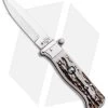 AGA Campolin Piccolo Italian Stiletto Automatic Knife Stag (2.8" Satin)