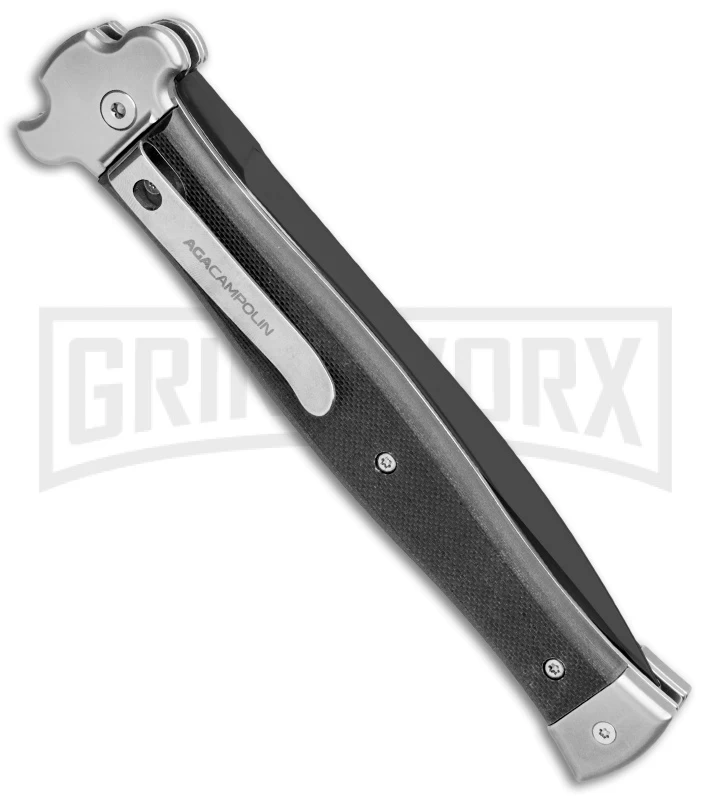 AGA Campolin Zero+ Black G-10 Leverlock Automatic Knife - Dagger Black Plain 2.0 - Image 3