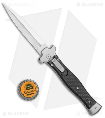 AGA Campolin Zero Dagger Leverlock Automatic Knife Carbon Fiber (3.75" Satin) - Image 4