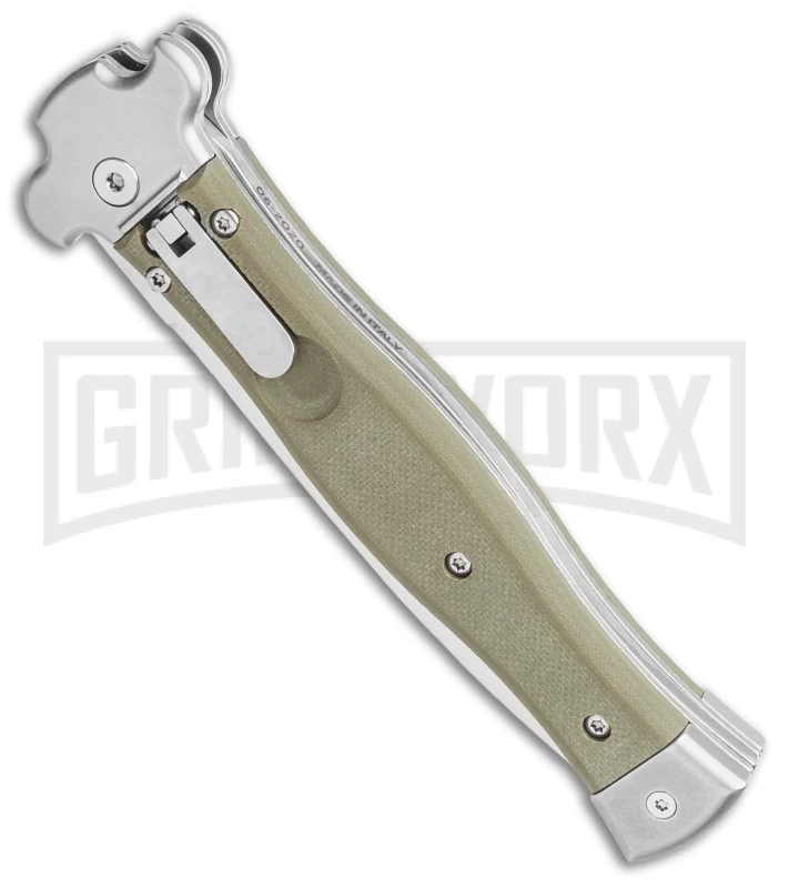 AGA Campolin Zero 10 Green G-10 Leverlock Automatic Knife -Dagger Satin Plain - Image 2