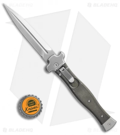 AGA Campolin Zero Dagger Leverlock Automatic Knife Green G-10 (3.75" Satin) - Image 4