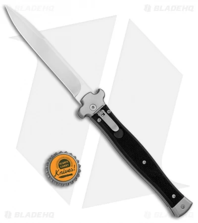 AGA Campolin Zero+ Italian Leverlock Automatic Knife Black G-10 (4.5"STN Bayo) - Image 4