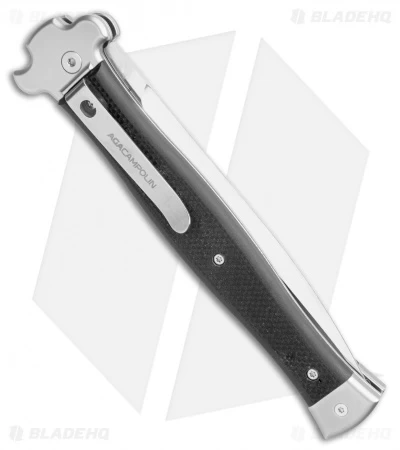 AGA Campolin Zero+ Italian Leverlock Automatic Knife Black G-10 (4.5"STN Dagger) - Image 3