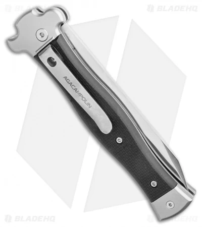 AGA Campolin Zero Reverse Tanto Leverlock Auto Textured Black G10 (3.75" Satin) - Image 3