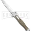 AGA Campolin Zero Green G-10 Leverlock Automatic Knife - Reverse Tanto Satin