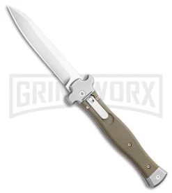 AGA Campolin Zero Green G-10 Leverlock Automatic Knife - Reverse Tanto Satin