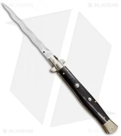 13" AGA Campolin Dark Horn Automatic Knife Italian Stiletto (Kriss Plain)