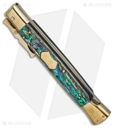 AGA Campolin 13" Bat Swinguard Automatic Brass/Abalone (5.75" Satin Dagger) - Image 2