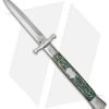 AGA Campolin 13" Bat Swinguard Automatic Knife Abalone (5.75" Dagger)