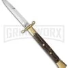 AGA Campolin 13" Stiletto Brass Swinguard Stag Horn Automatic Knife - Bayonet