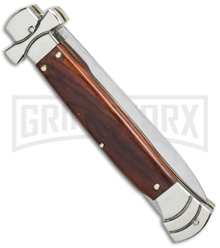 A.G.A. Campolin 9" Maltese Cross Stiletto Cocobolo Automatic Knife - Dagger - Image 2