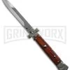 A.G.A. Campolin 9" Maltese Cross Stiletto Cocobolo Automatic Knife - Bayonet