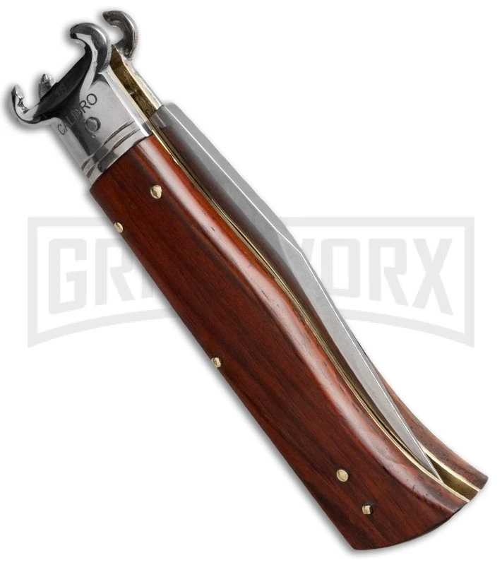 AGA Campolin Cocobolo Shot Shell Puller Calibro Humpback Auto Knife - Polish - Image 2