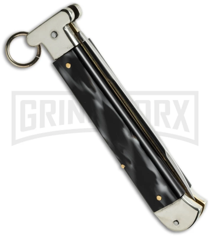 AGA Campolin 9" Francese Ring Pull Sim Horn Automatic Knife - Flat Grind - Image 2