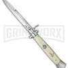 AGA Campolin 15" Italian Stiletto Sim Ivory Ring Pull Automatic Knife - Bayonet