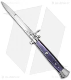 AGA Campolin 15" Ring Pull Automatic Italian Stiletto Purple (7" Satin Bayo)
