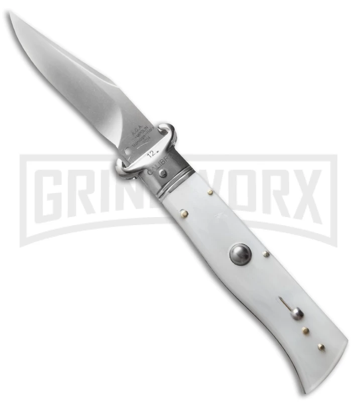 AGA Campolin White Shot Shell Puller Calibro Humpback Auto Knife - Polish Plain